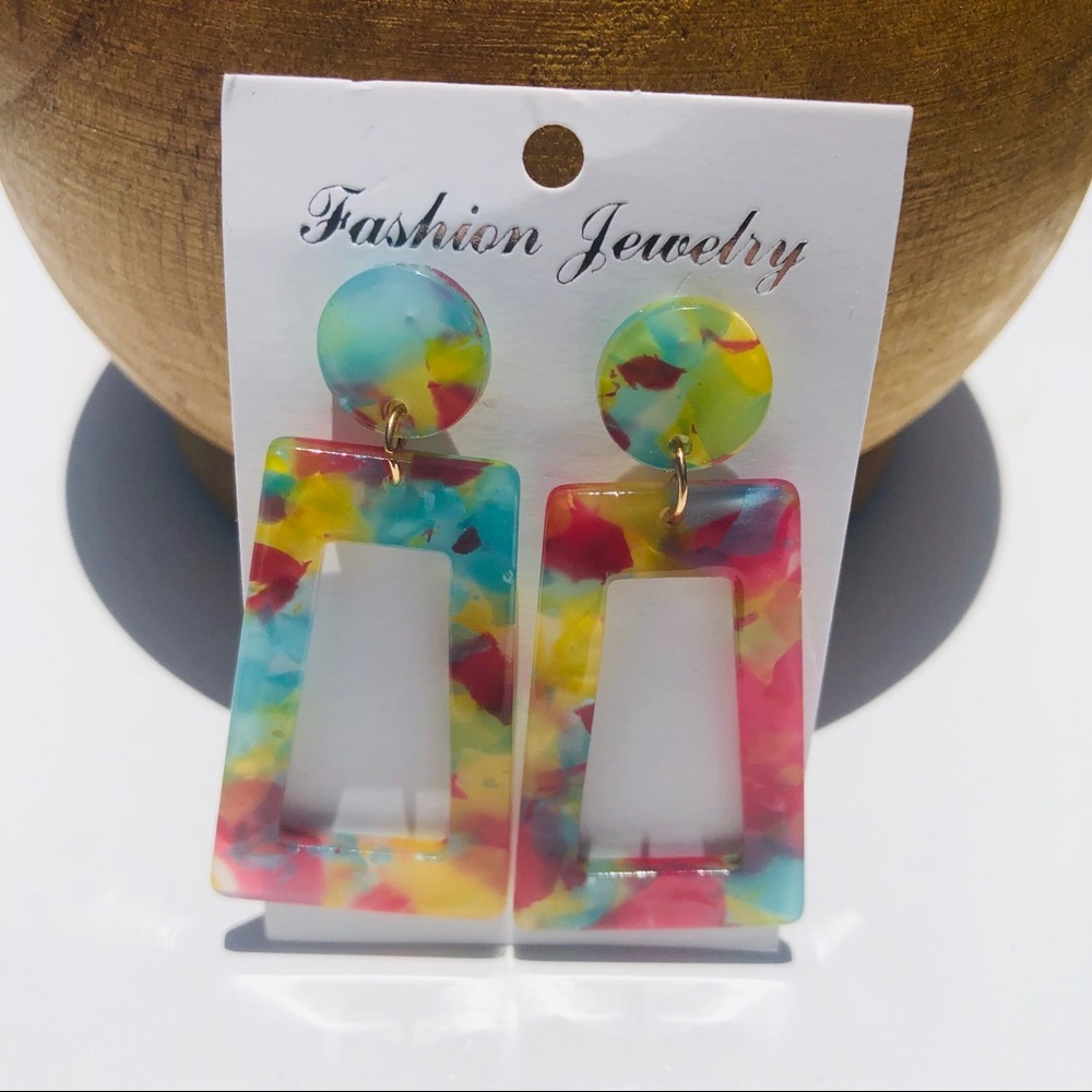 Multi Color Acrylic Earrings 2/$20